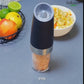 InRaun Gravity Electric Salt and Pepper Grinder Set, Stainless Steel Pepper and Salt Mills Shakers, Adjustable Coarseness, Battery Powered with LED Light, One Hand Automatic Operation, Silver (2Psc)