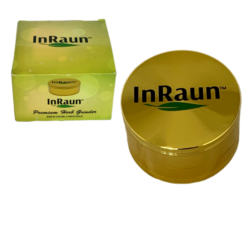 InRaun Large 3.0" inch 4-Piece 2-in-1 Metal Herb/Spice Grinder 90 Sharp Teeth